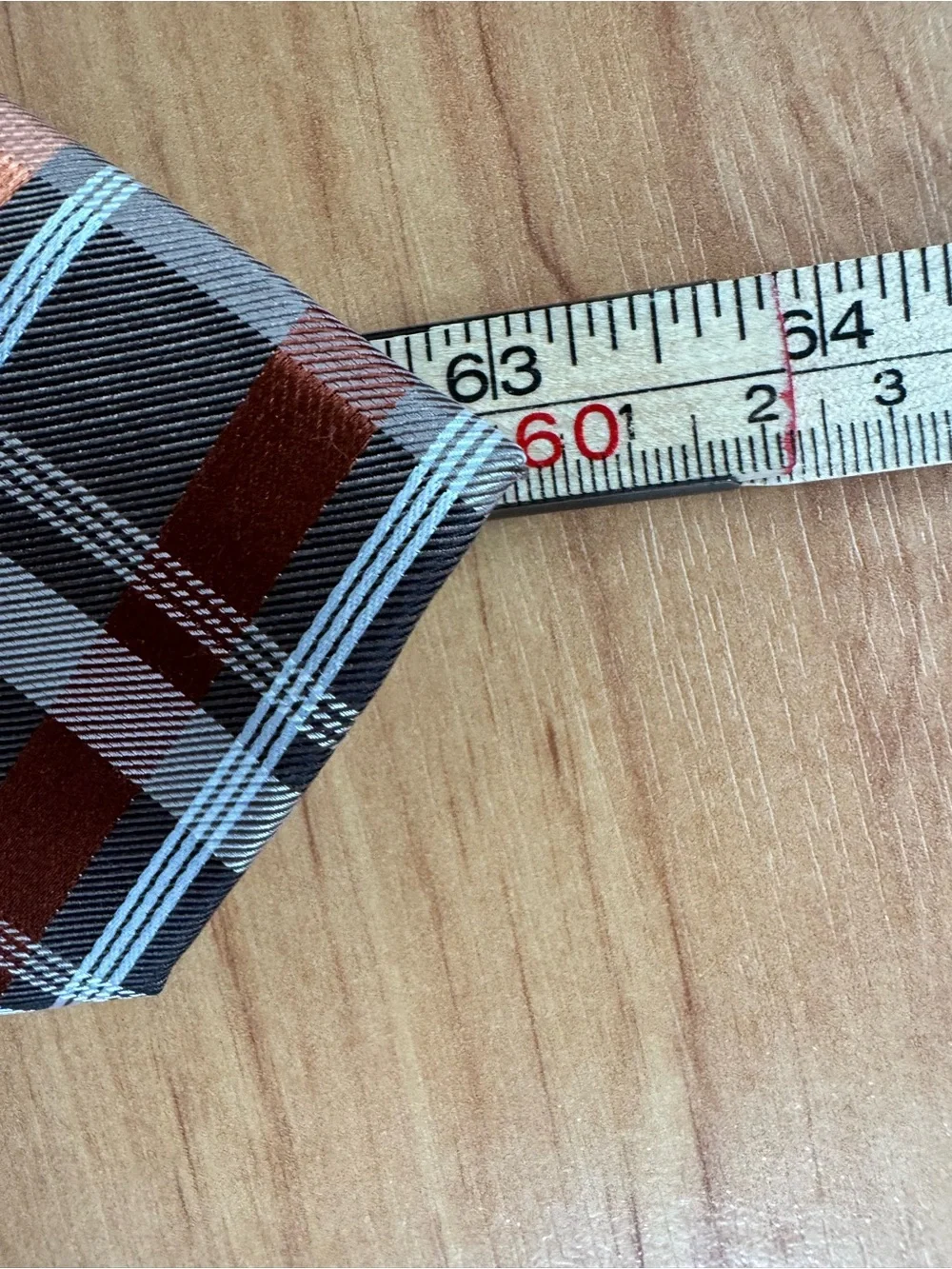Pronto-Uomo Couture Hand Made 100% Silk Orange, Brown, & White Plaid Fall Tie